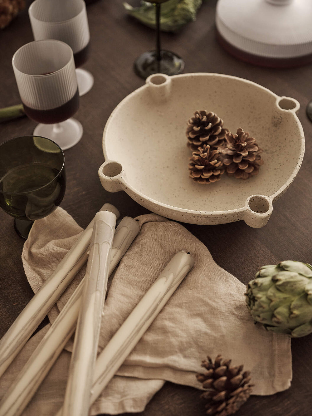 Bowl keramikk lysestake | Stor