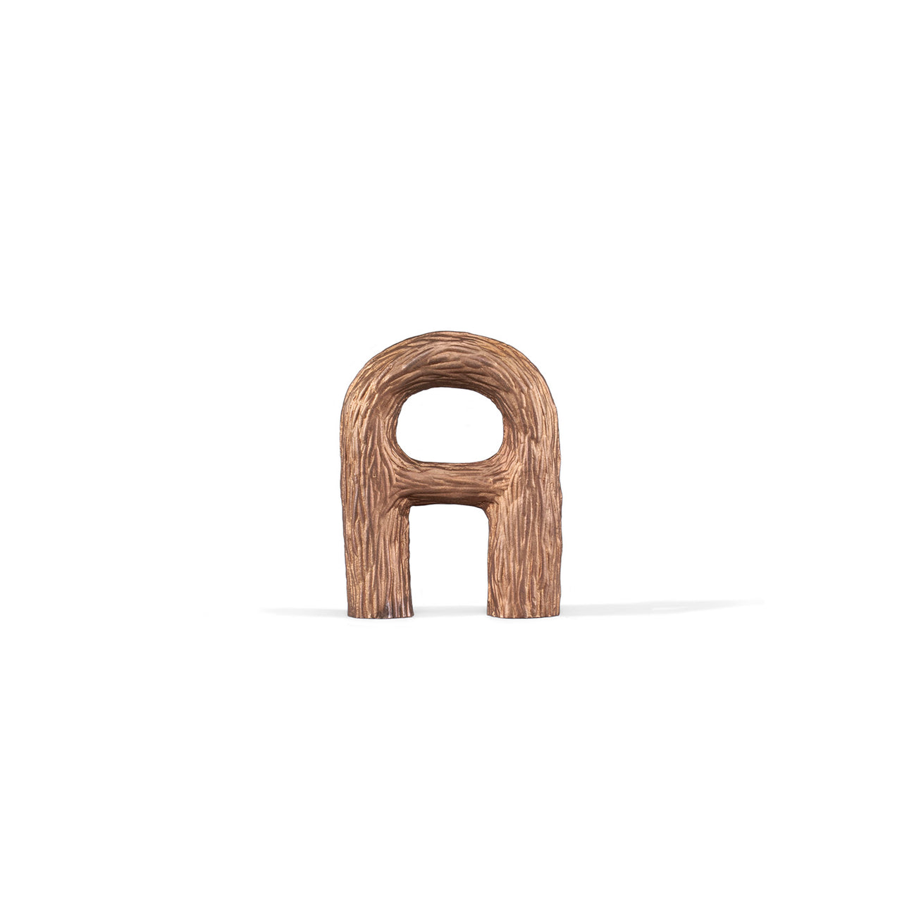 Wooden letter 'A' on a white background
