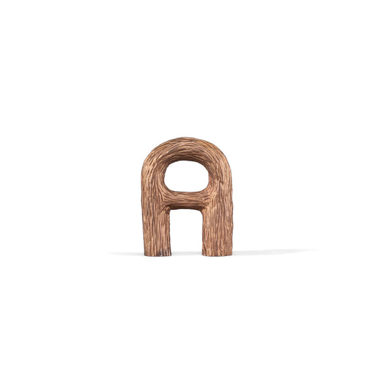 Wooden letter 'A' on a white background