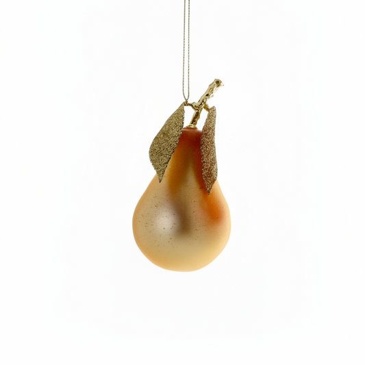 Pearl necklace with a leaf pendant on a white background