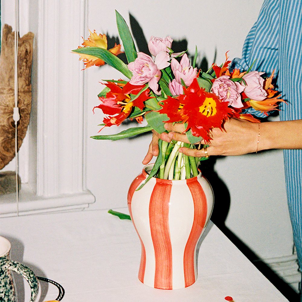 Sobremesa Stripe Vase | Rød