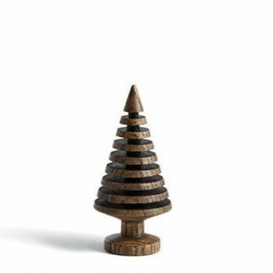 Wooden decorative item shaped like a tree on a white background